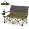 Oversized Camping Chair Folding Loveseat Camping Couch with Cup Holders & Thick Padding