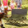 Oversized Camping Chair Folding Loveseat Camping Couch with Cup Holders & Thick Padding