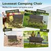 Oversized Camping Chair Folding Loveseat Camping Couch with Cup Holders & Thick Padding